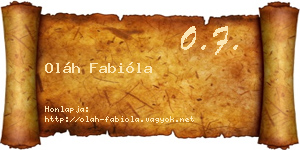 Oláh Fabióla névjegykártya